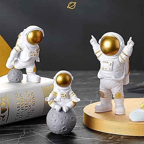 Astronaut Spaceman Statue (Set of 3) - Golden