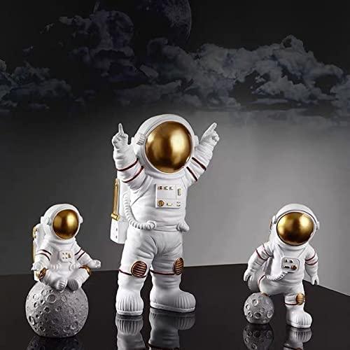 Astronaut Spaceman Statue (Set of 3) - Golden